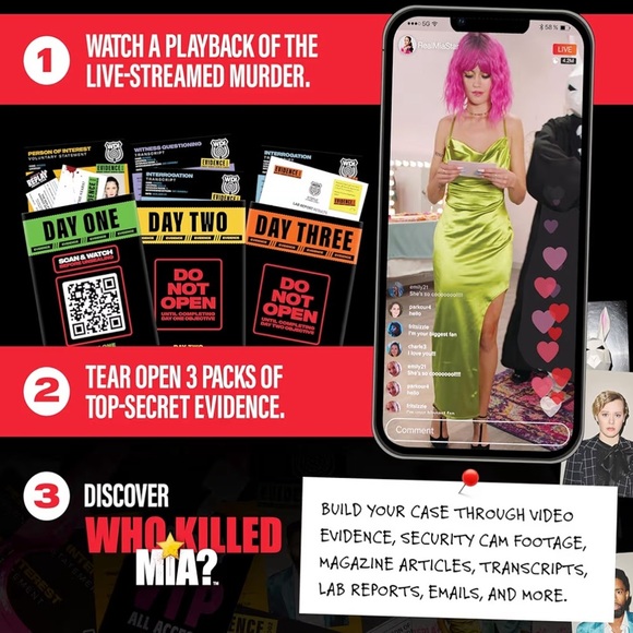 *NEW* Who Killed Mia? A Digitally Immersive Murder Mystery Card Game - Picture 12 of 14